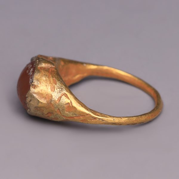 Ancient Roman Child's Gold and Carnelian Ring