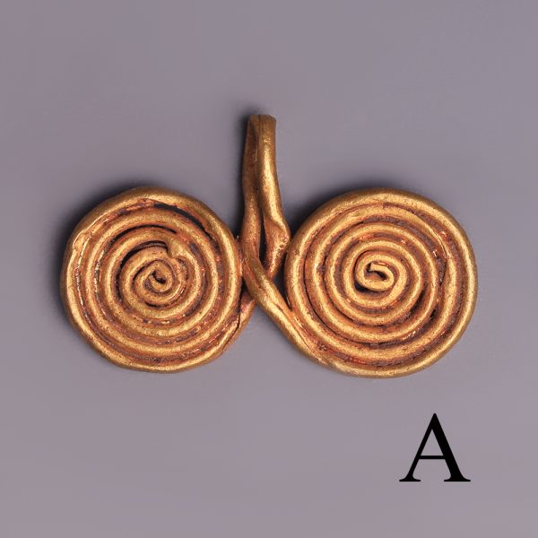 bronze age gold spiral pendants a