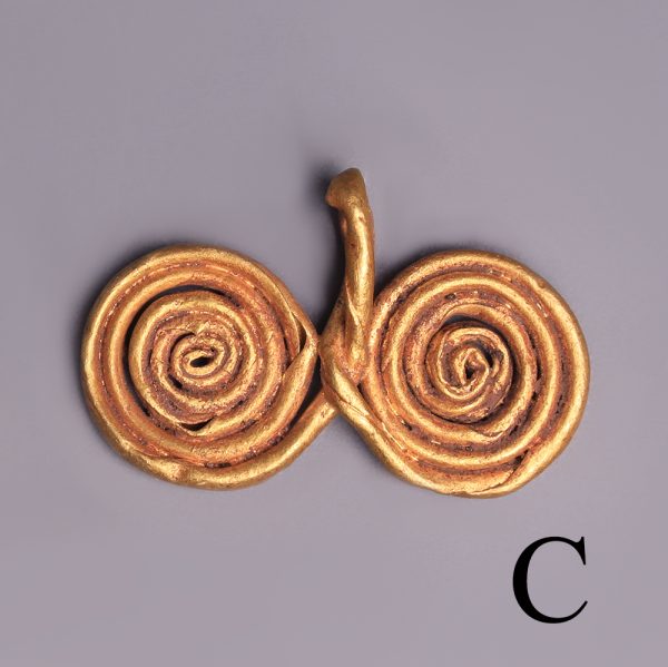 bronze age gold spiral pendants c