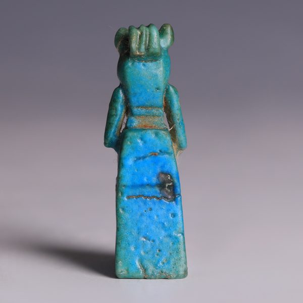 Egyptian Glazed Faience Amulet of Sekhmet