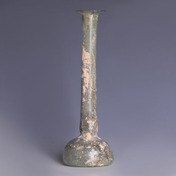 Roman Aqua Glass Candlestick Unguentarium