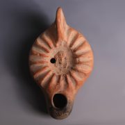 Roman Asia Minor Terracotta Oil Lamp with Female Bust