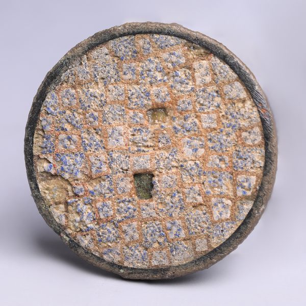 Roman Bronze Disc Brooch With Millefiori Enamel