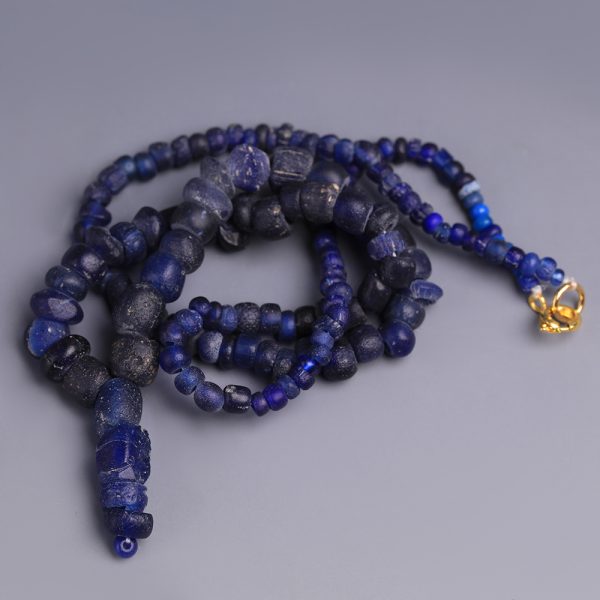 Roman Dark Blue Glass Necklace