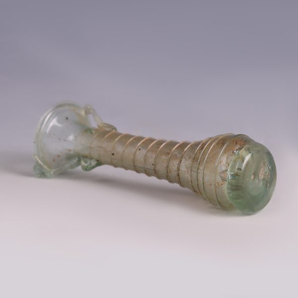 Ancient Roman Glass Cosmetic Flask with Trail Decoration