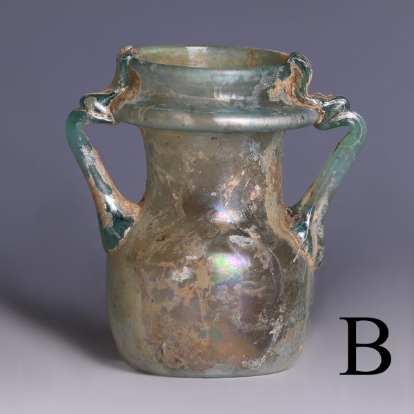roman light blue jar applied handles b