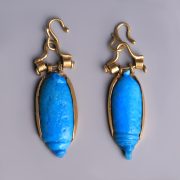 Egyptian Faience Date Amulet Earrings