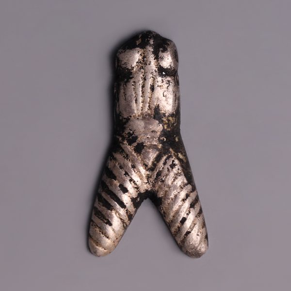 Egyptian New Kingdom Silver Fly Amulet
