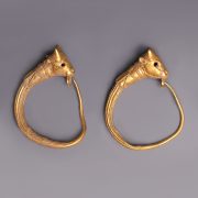 Hellenistic Gold Bull Earrings