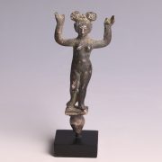Provincial Roman Silver Handle with a Female Figure