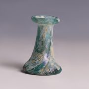 Roman Blue Cast Cotton Reel Glass Unguentarium