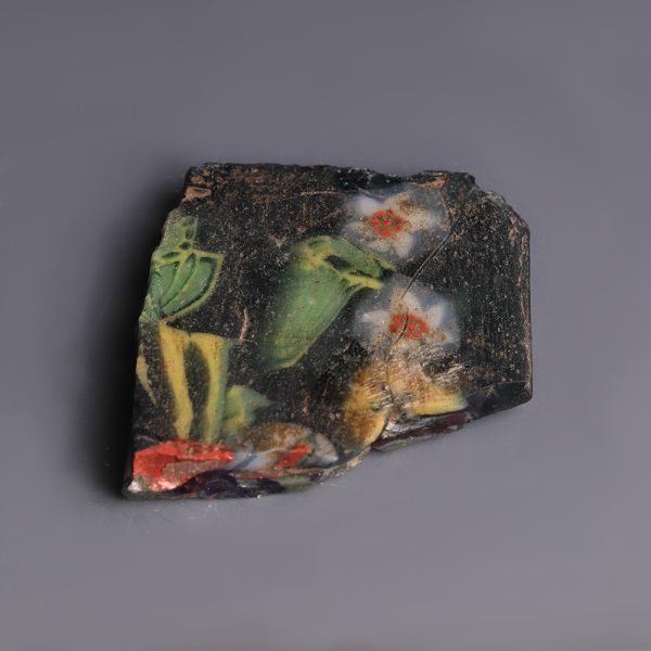 Romano-Egyptian Floral Mosaic Glass Fragment
