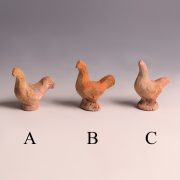 selection eastern han dynasty earthenware rooster statuettes