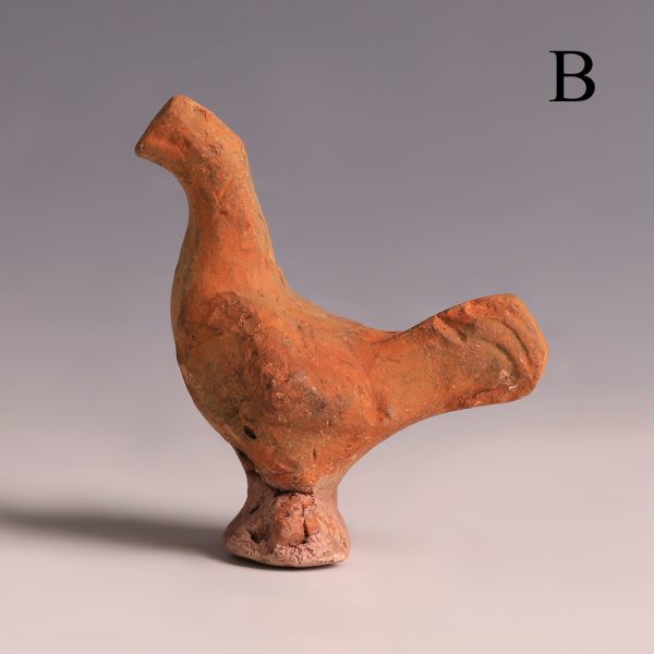 selection eastern han dynasty earthenware rooster statuettes b