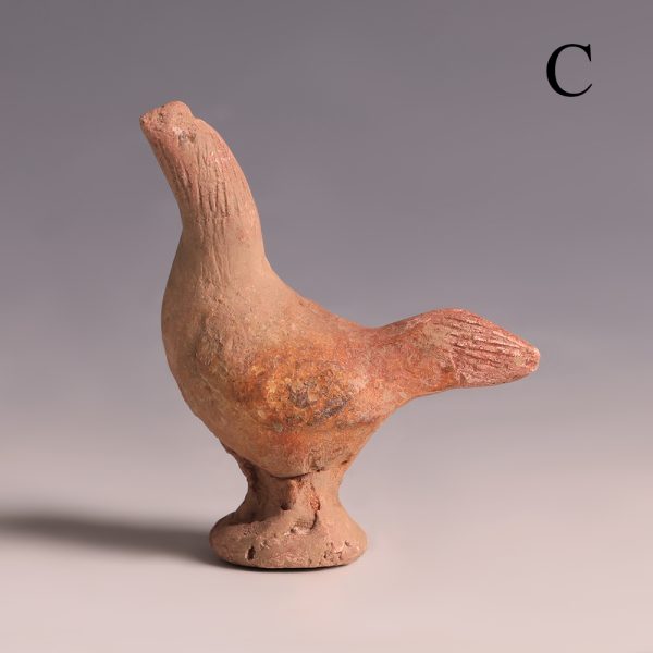 selection eastern han dynasty earthenware rooster statuettes c
