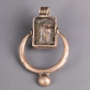 Silver Swivel Pendant with Roman Coin