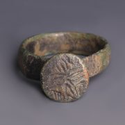 Late Medieval Bronze Ring with Floral Design