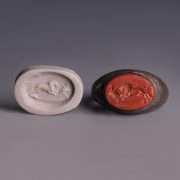 Roman Silver Ring with Jasper Intaglio of a Hunting Scene