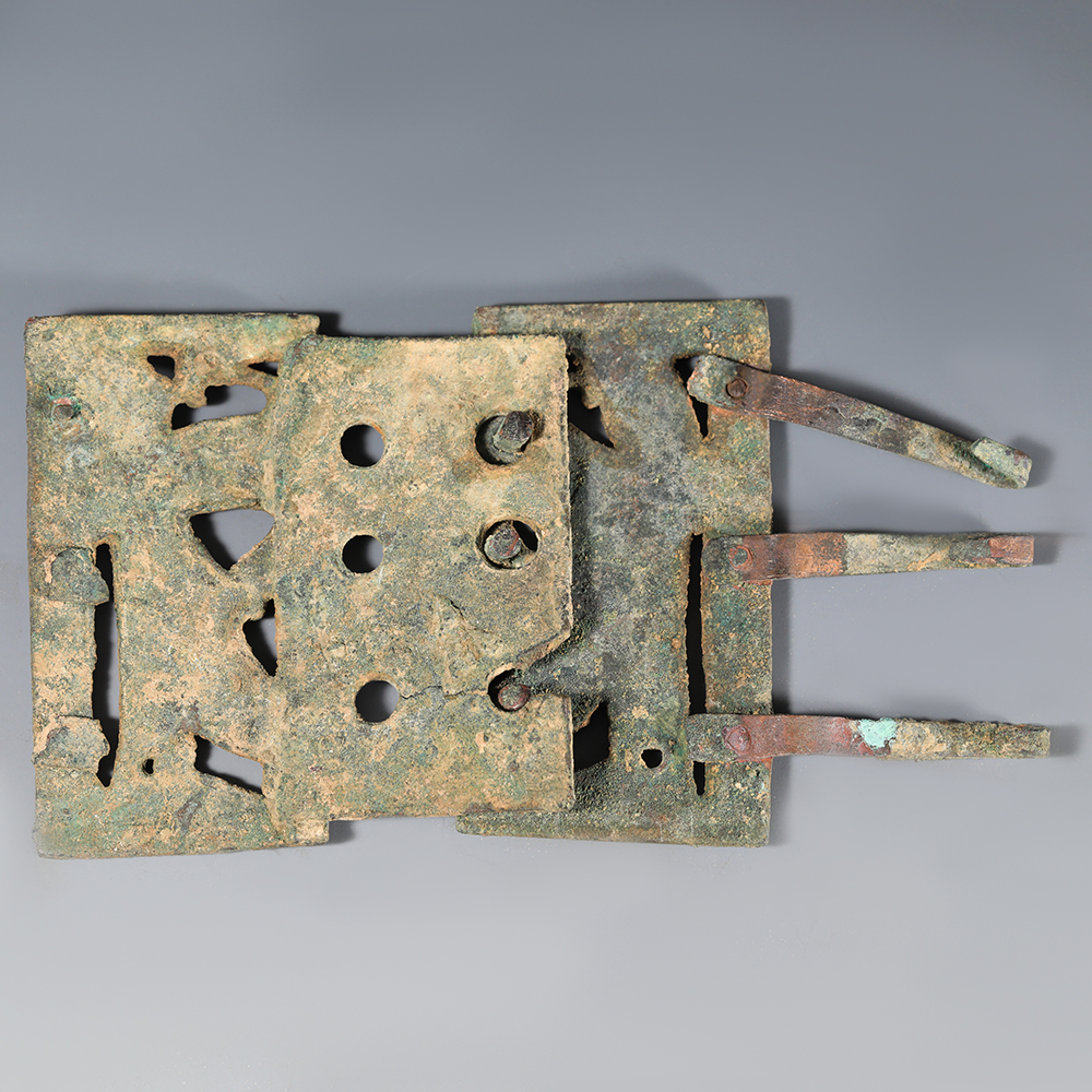 Neo-Assyrian Bronze Belt Buckle with Winged Genii Neo-Assyrian Bronze Belt Buckle with Winged Genii