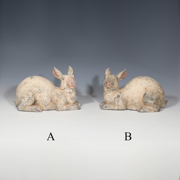 Selection of Ancient Chinese Han Dynasty Terracotta Rabbit Statues