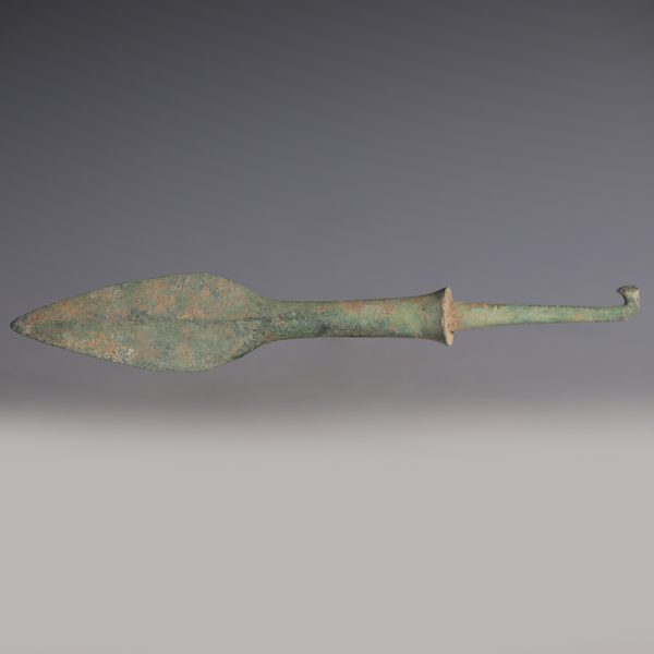 Luristan Bronze Spearhead with Rat-Tail Tang
