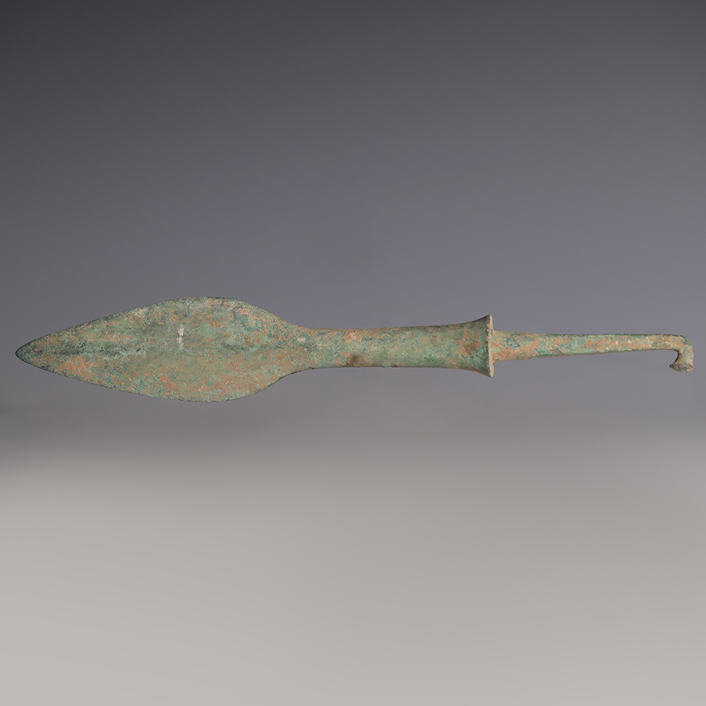 Luristan Bronze Spearhead with Rat-Tail Tang Luristan Bronze Spearhead with Rat-Tail Tang