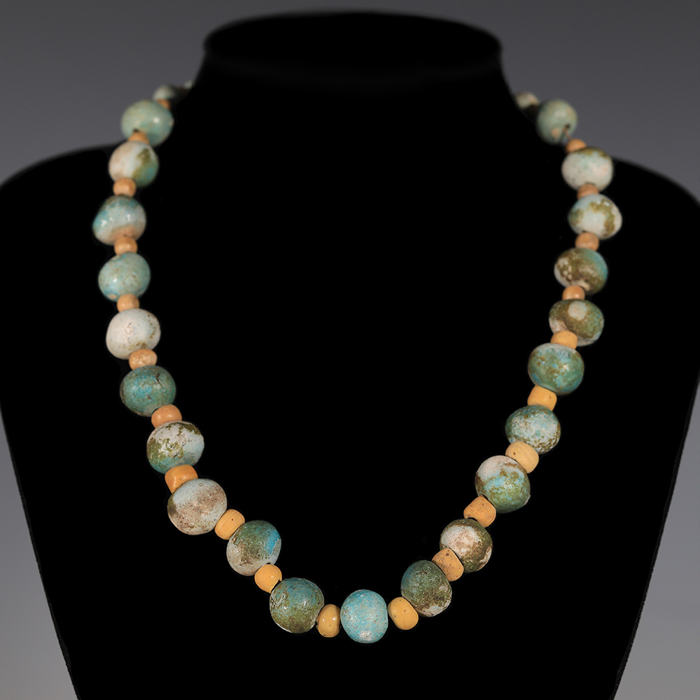 Ancient Egyptian Faience Beaded Necklace Ancient Egyptian Faience Beaded Necklace