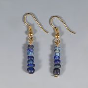 Ancient Roman Dark Blue Glass Beaded Earrings