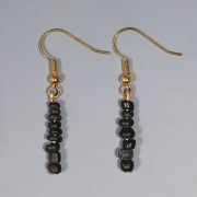 Roman Black Glass Beaded Earrings