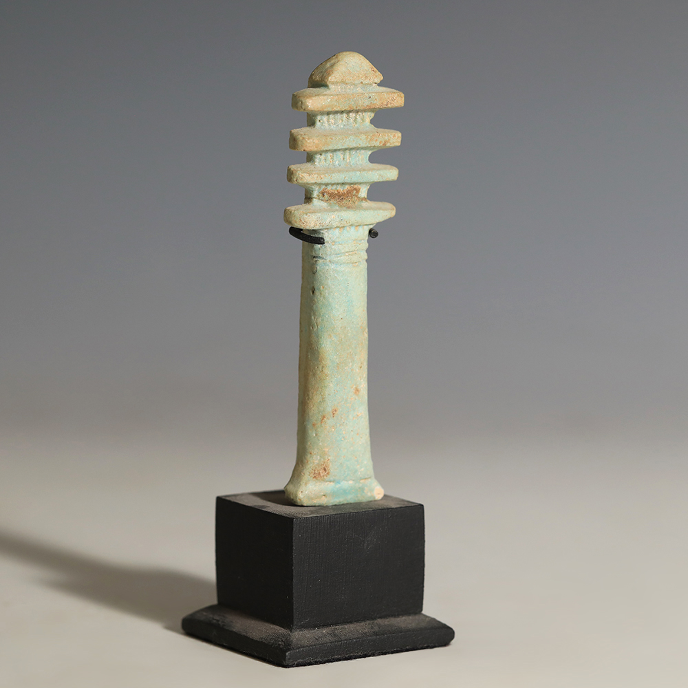 Large Egyptian Faience Djed Pillar Amulet Large Egyptian Faience Djed Pillar Amulet