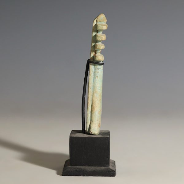 Large Egyptian Faience Djed Pillar Amulet