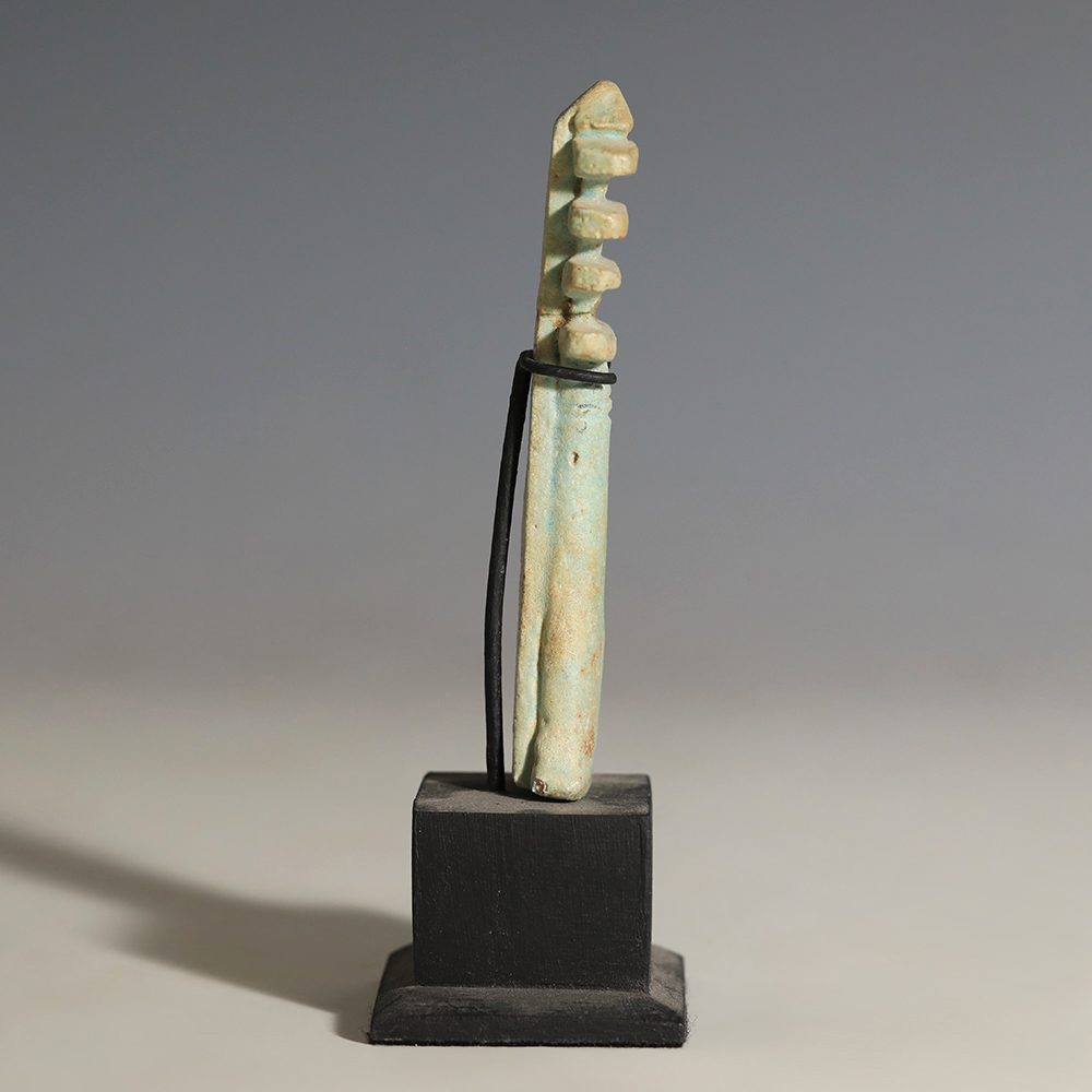 Large Egyptian Faience Djed Pillar Amulet Large Egyptian Faience Djed Pillar Amulet