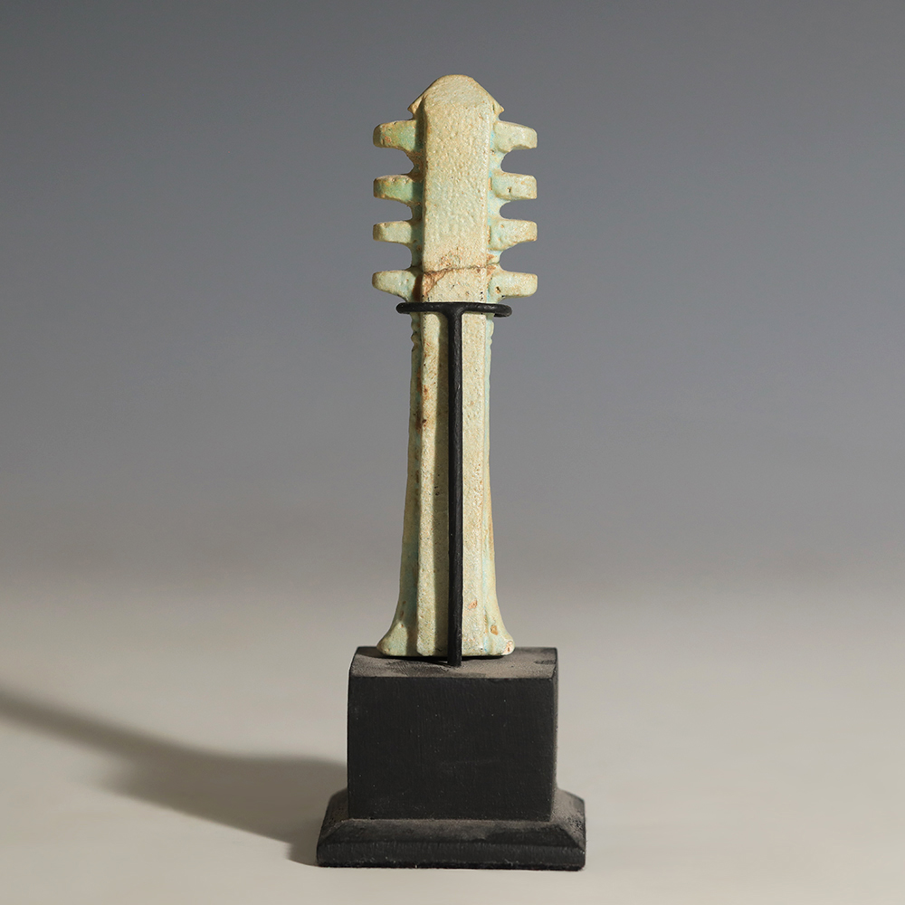 Large Egyptian Faience Djed Pillar Amulet Large Egyptian Faience Djed Pillar Amulet