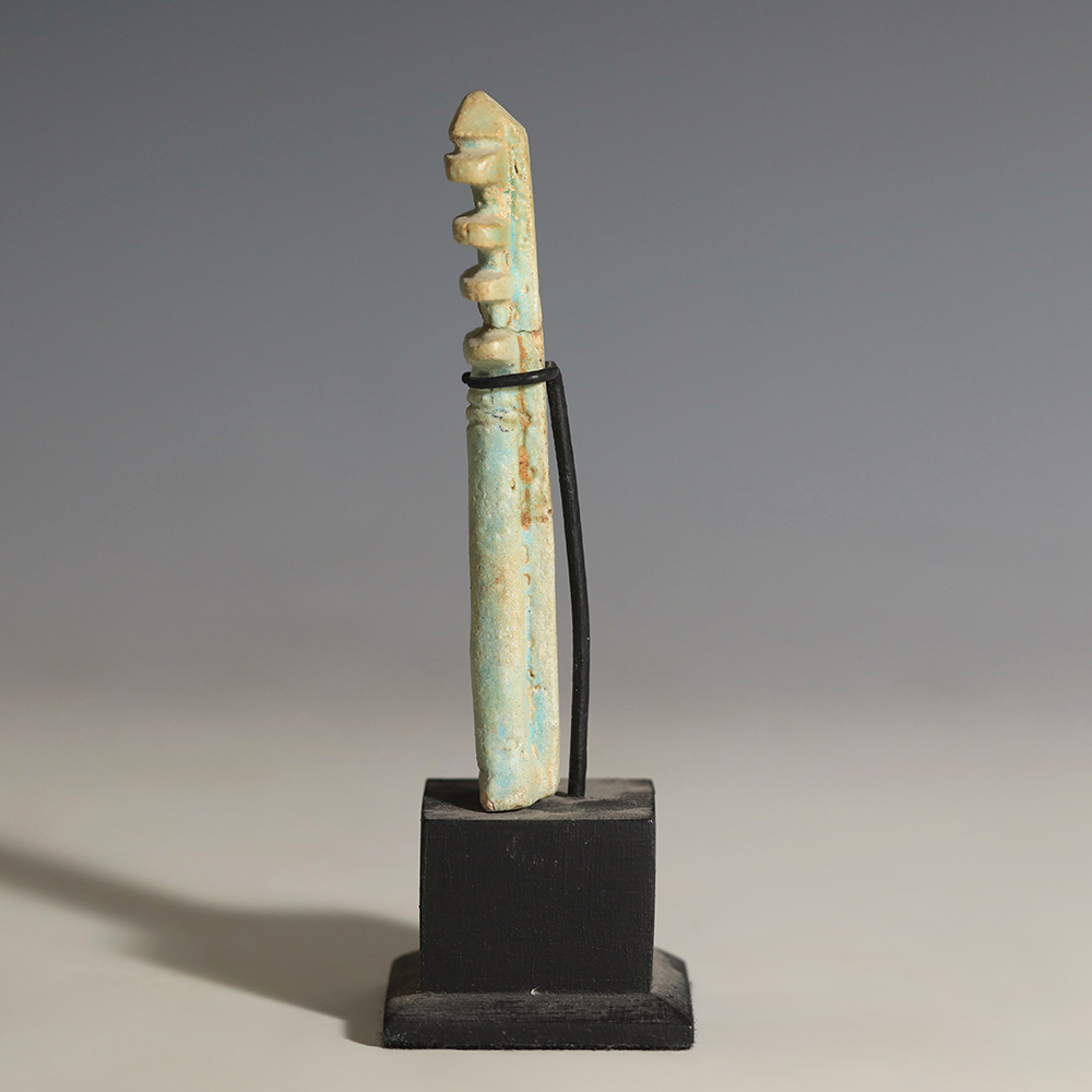 Large Egyptian Faience Djed Pillar Amulet Large Egyptian Faience Djed Pillar Amulet
