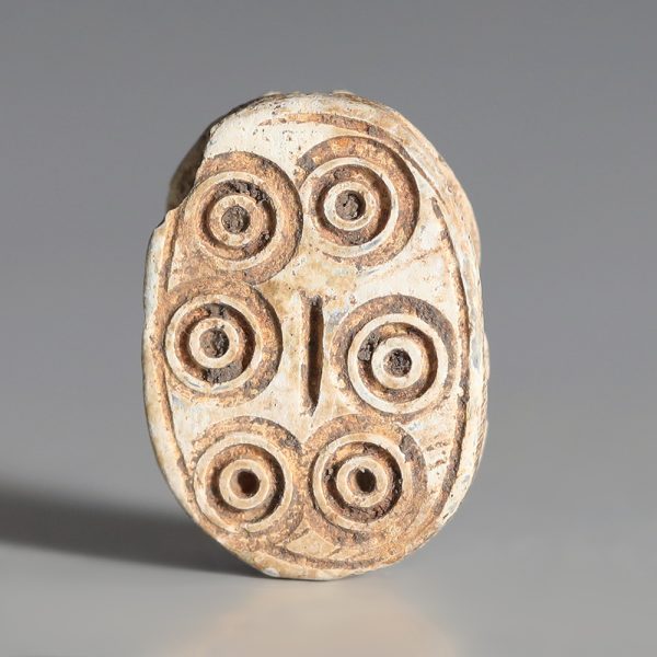 Egyptian Steatite Scarab with Concentric Circles