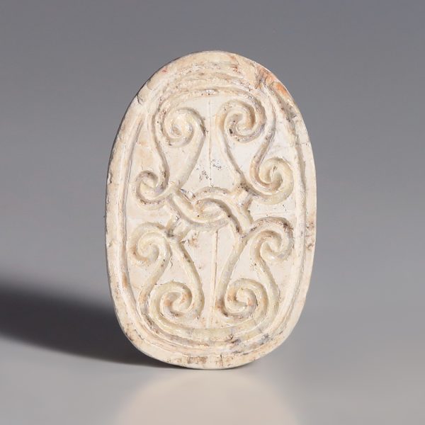 Egyptian Steatite Scarab with Scrolls