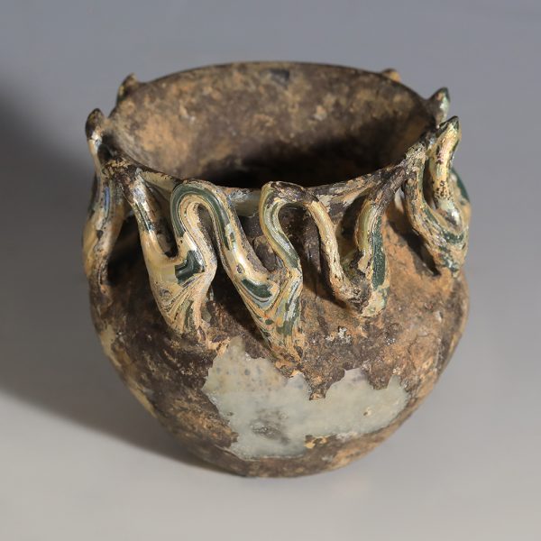 Roman Glass Jar with Trailing