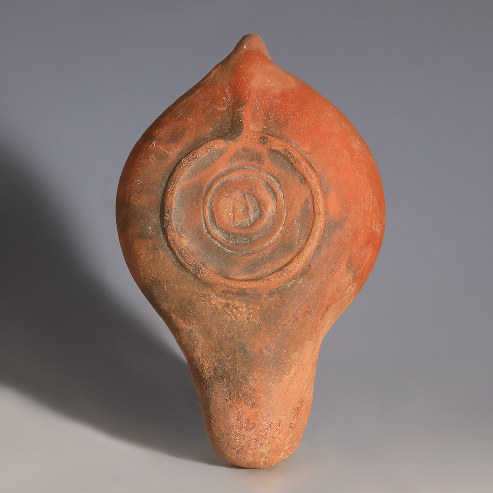 Roman Terracotta Oil Lamp with Christogram Roman Terracotta Oil Lamp with Christogram