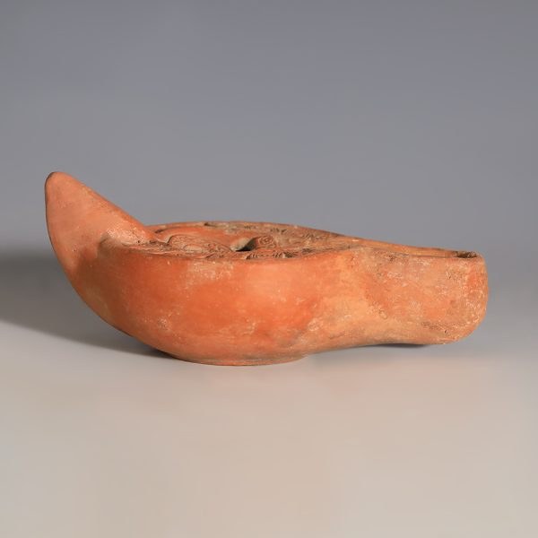 Roman Terracotta Oil Lamp with Christogram