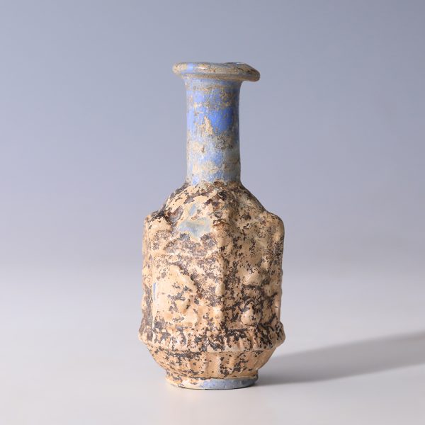 Roman Sidonian Blue Glass 'Bird Series' Flask