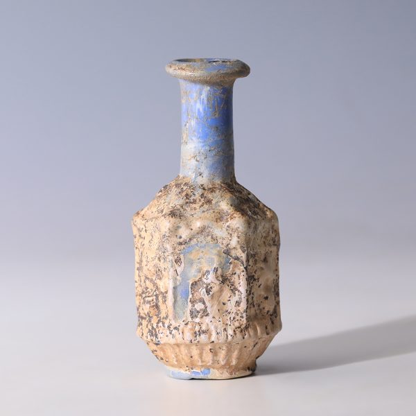 Roman Sidonian Blue Glass 'Bird Series' Flask