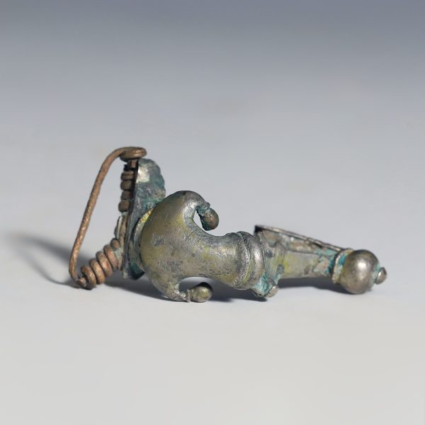 Ancient Roman Silver Anchor Kräftig Profilierte Type Brooch
