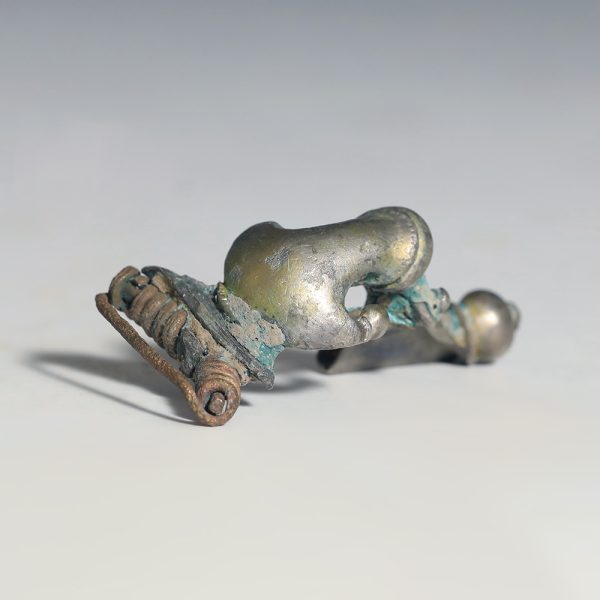 Ancient Roman Silver Anchor Kräftig Profilierte Type Brooch
