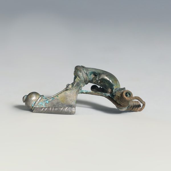 Ancient Roman Silver Anchor Kräftig Profilierte Type Brooch