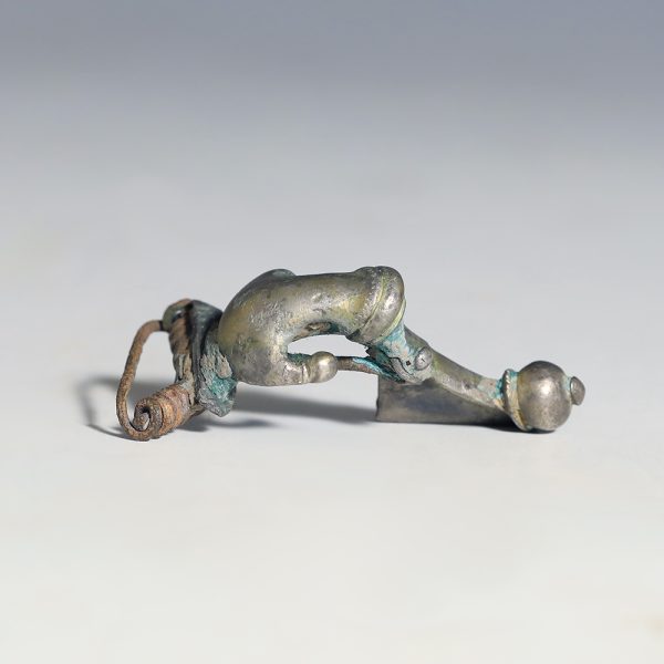 Ancient Roman Silver Anchor Kräftig Profilierte Type Brooch