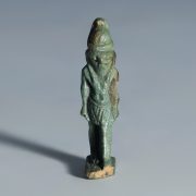 Egyptian Faience Amulet of Falcon-Headed Horus