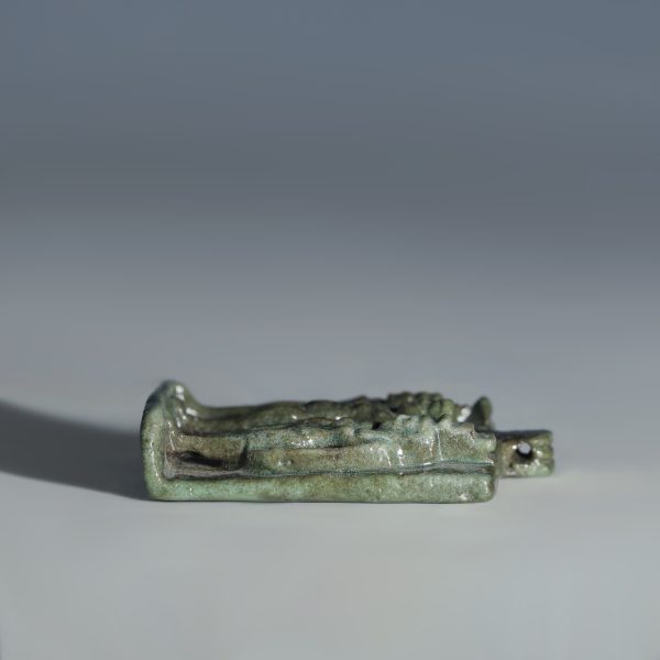 Extremely Large Egyptian Faience Osirian Triad Amulet