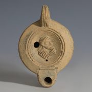 Roman Oil Lamp with Male Bust