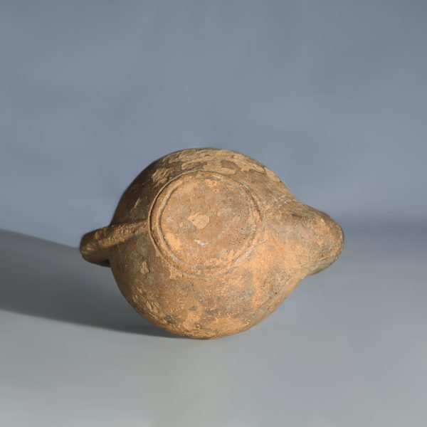 Roman Terracotta Oil Lamp with Temple Architecture