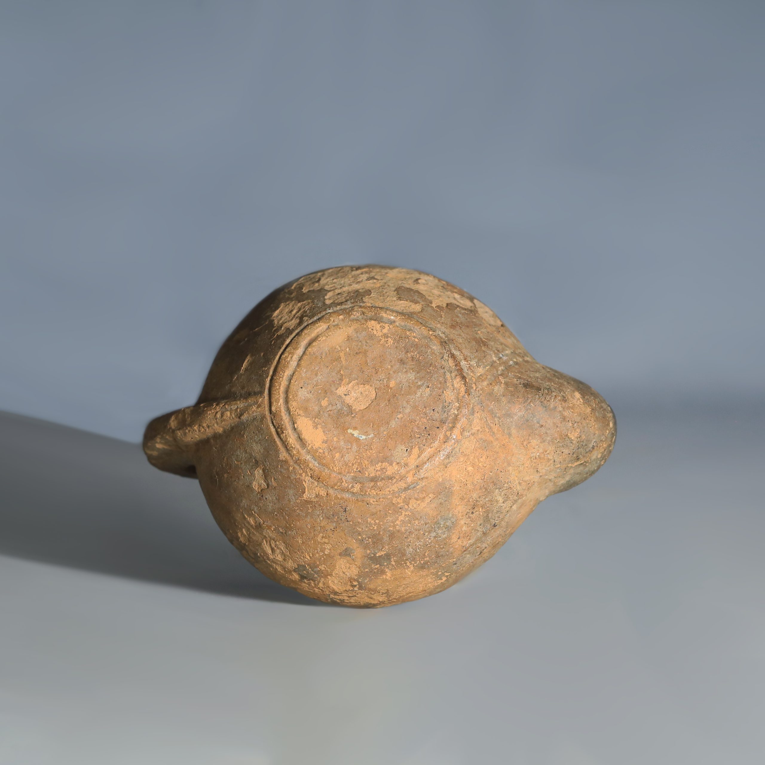 Roman Terracotta Oil Lamp with Temple Architecture Roman Terracotta Oil Lamp with Temple Architecture